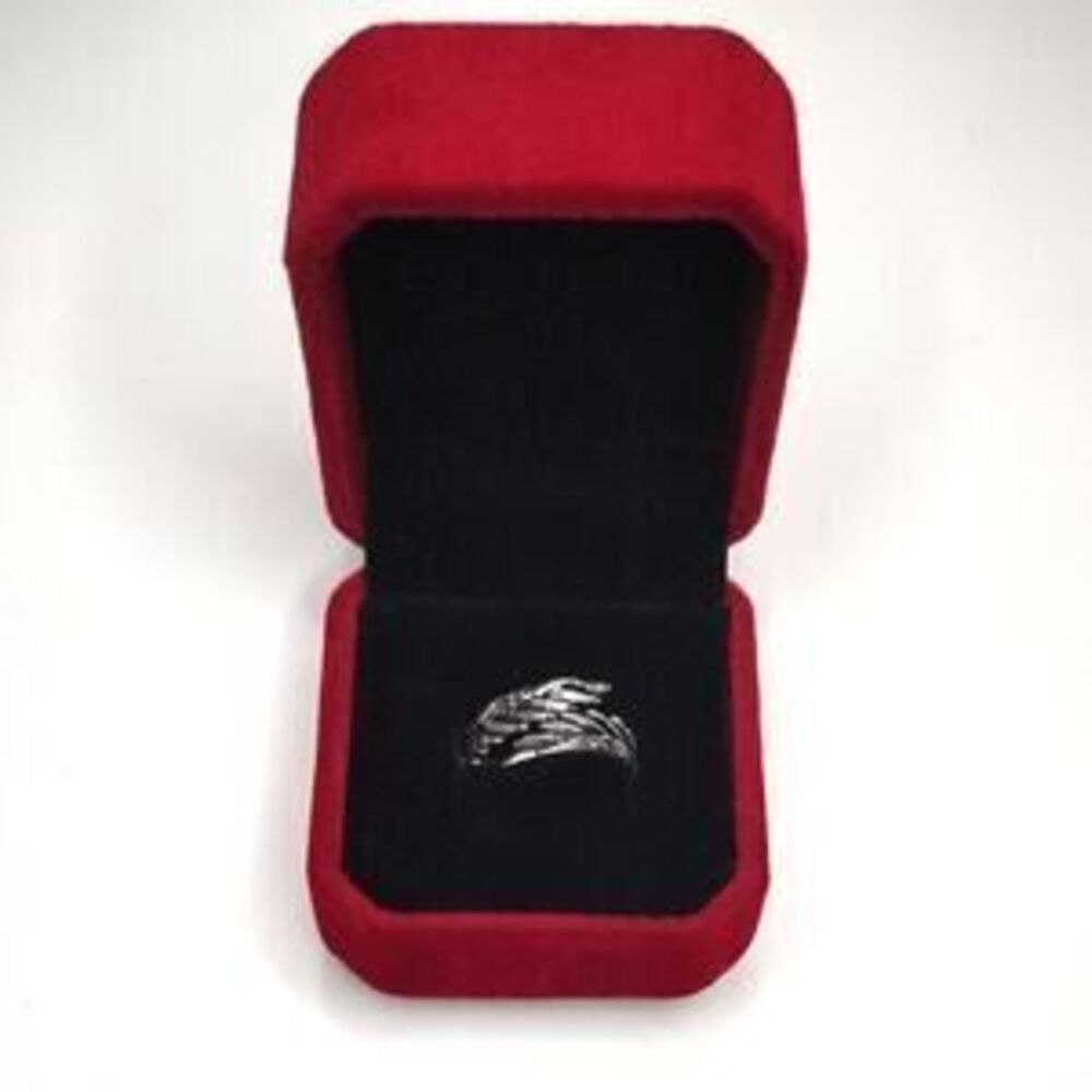 925 Sterling Silver Ring Angel Wings Bird Adjustable Faith Christian Gift - NEW!